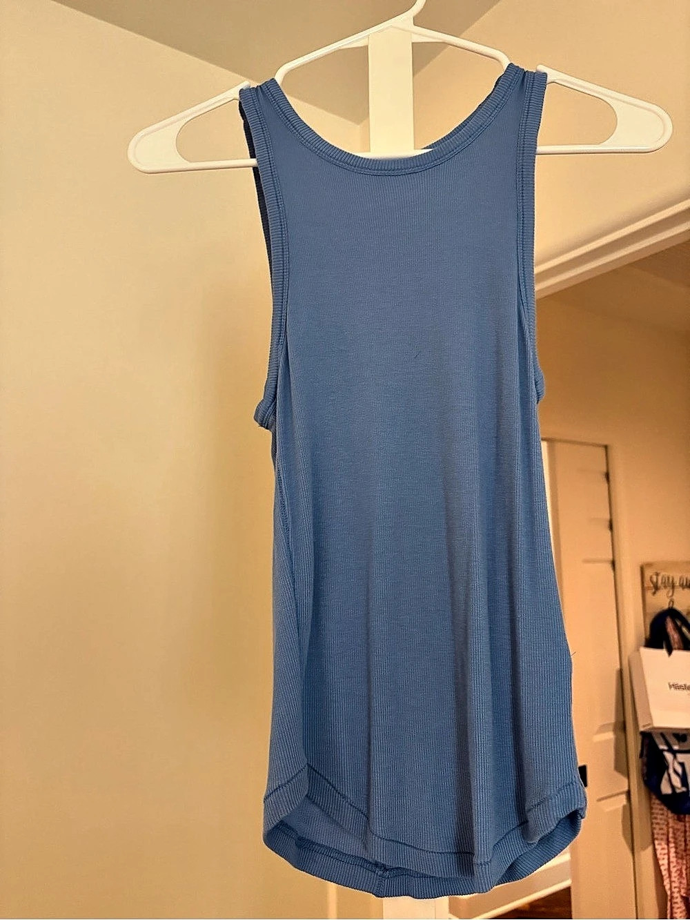 BP. Slinky Rib Knit Tank Blue Small
